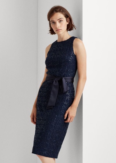 Women's Ralph Lauren Sequined-Lace Cocktail Dresses | 123045UPE